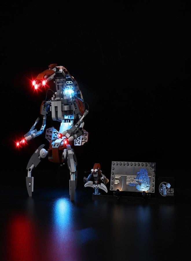 Kyglaring طقم إضاءة LED من Kyglaring متوافق مع مكعبات بناء Lego Droideka 75381، ملحقات إضاءة مطورة لمجموعة نموذج 75381، مصابيح فقط (النموذج غير متضمن)، إصدار حامل - Image 1